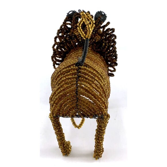Beadworx Grass Roots Lion Sculpture Glass Beaded Metal Handmade African Jungle - Picture 3 of 7